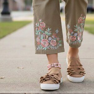 PAINT ME!  Tennies sueded ruffle flat - 7